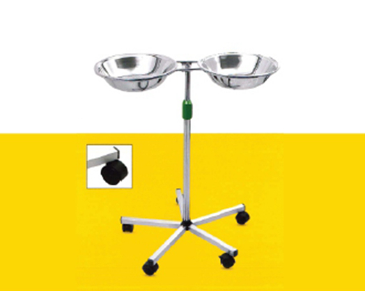 Bowl Stand (Double) Stainless Steel base - Medical Grade Professional (Healthcare)