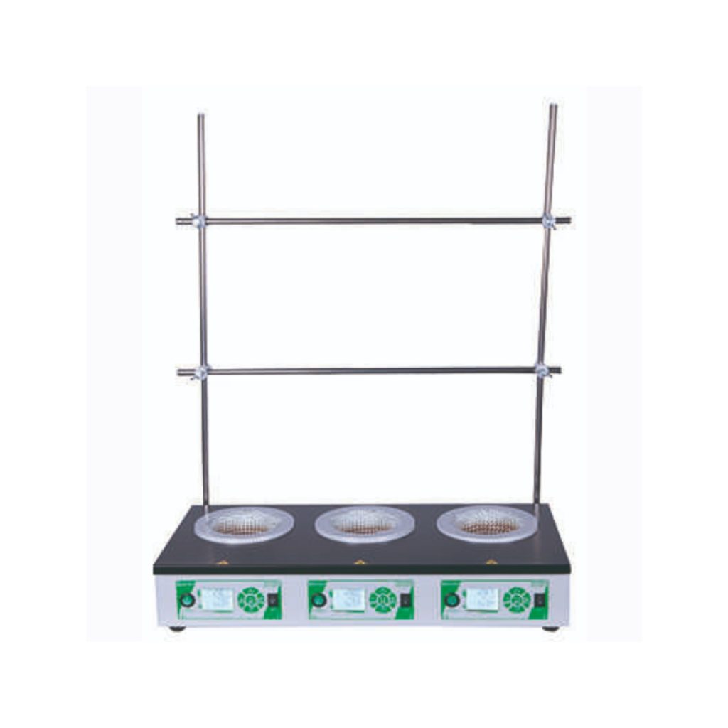 Heating Mantle PE-4100-3 (3×0.5L) Digital with Set of Racks - Medical Grade Professional (Healthcare)