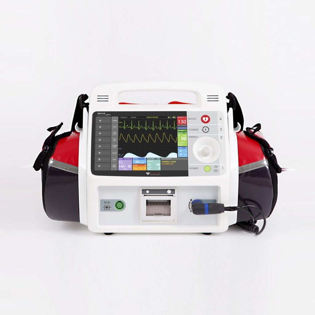 RESCUE LIFE 9 AED DEFIBRILLATOR with Temp, Spo2, Pacemaker - Medical Grade Professional (Healthcare)