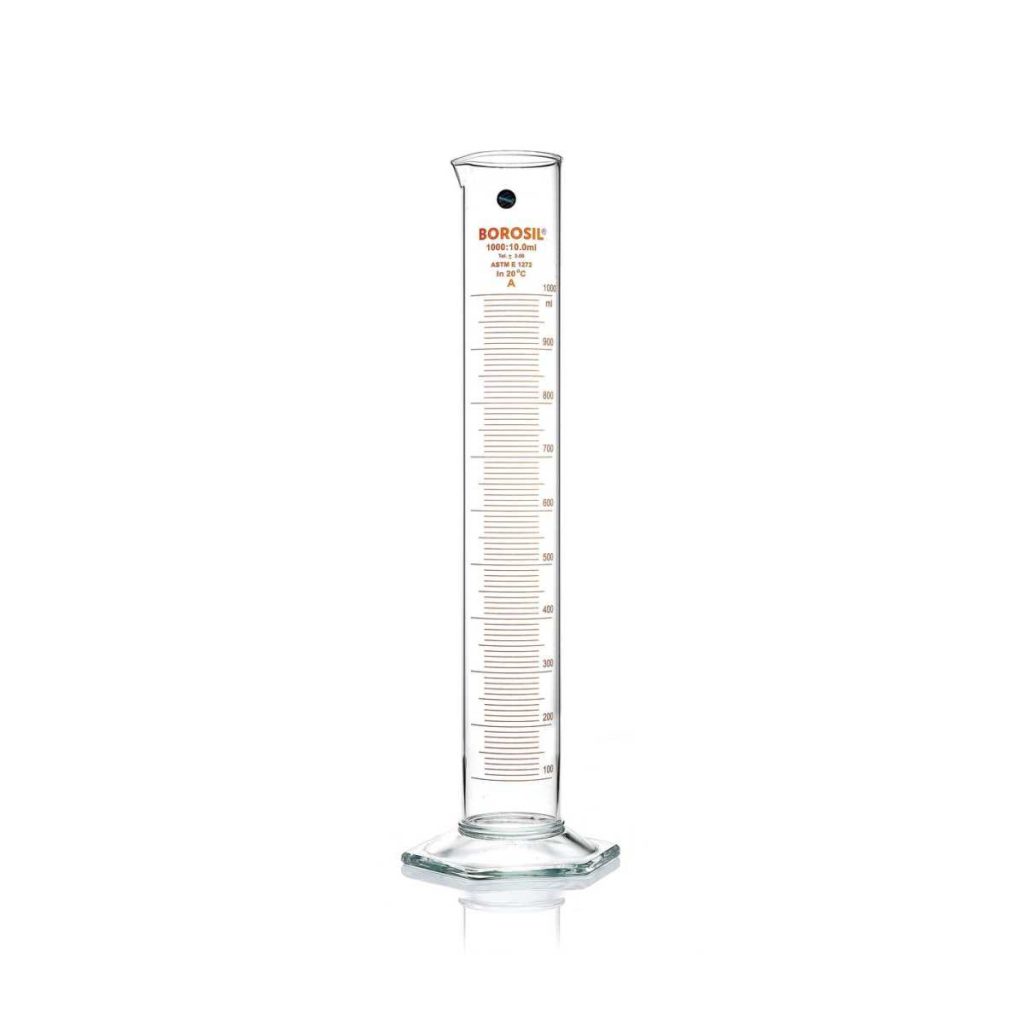 Glass Measuring Cylinder 1000ml - Medical Grade Professional (Healthcare)